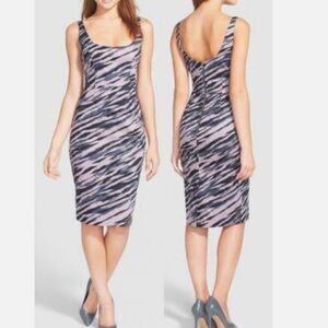 French Connection Zebra Print Dress 0 Purple Black
